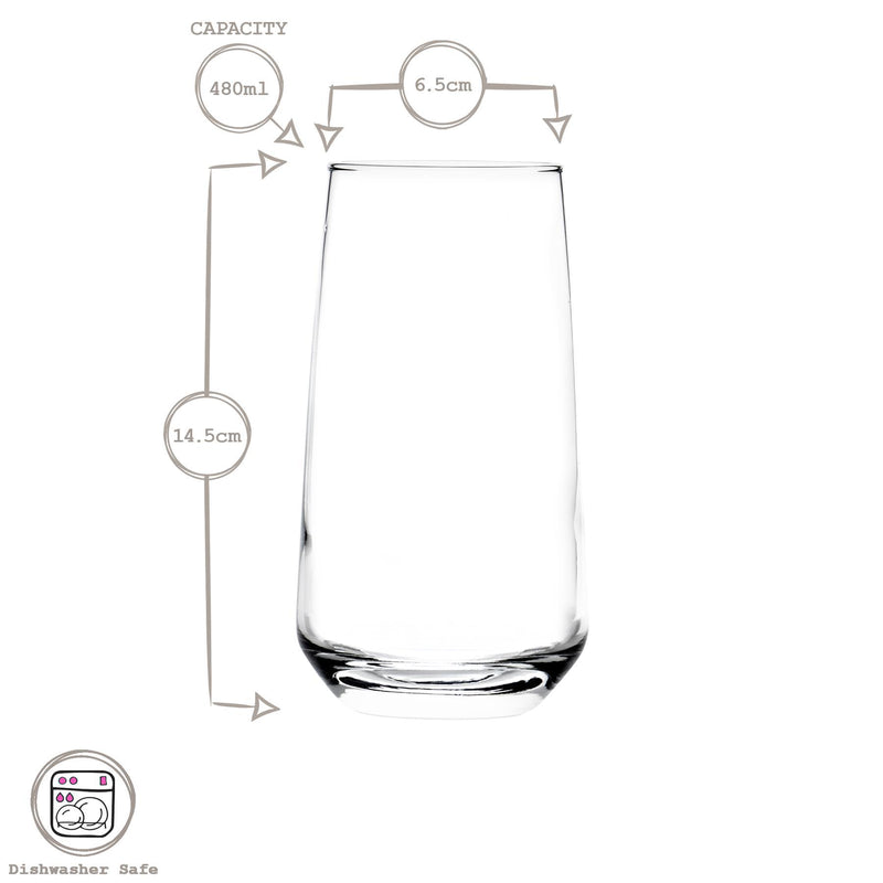 480ml Lal Highball Glasses - Pack of Six  - By LAV