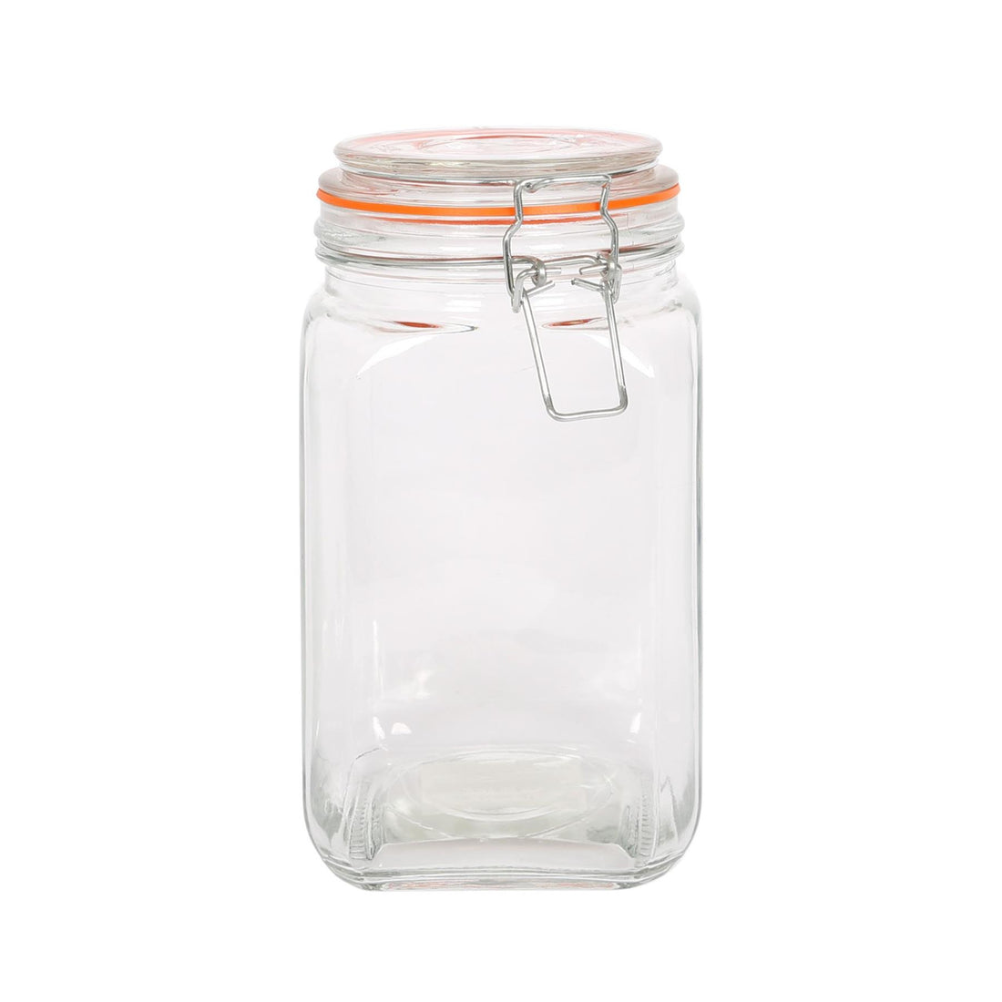 1.25L Square Glass Jar with Clip-Top Lid - By Argon Tableware