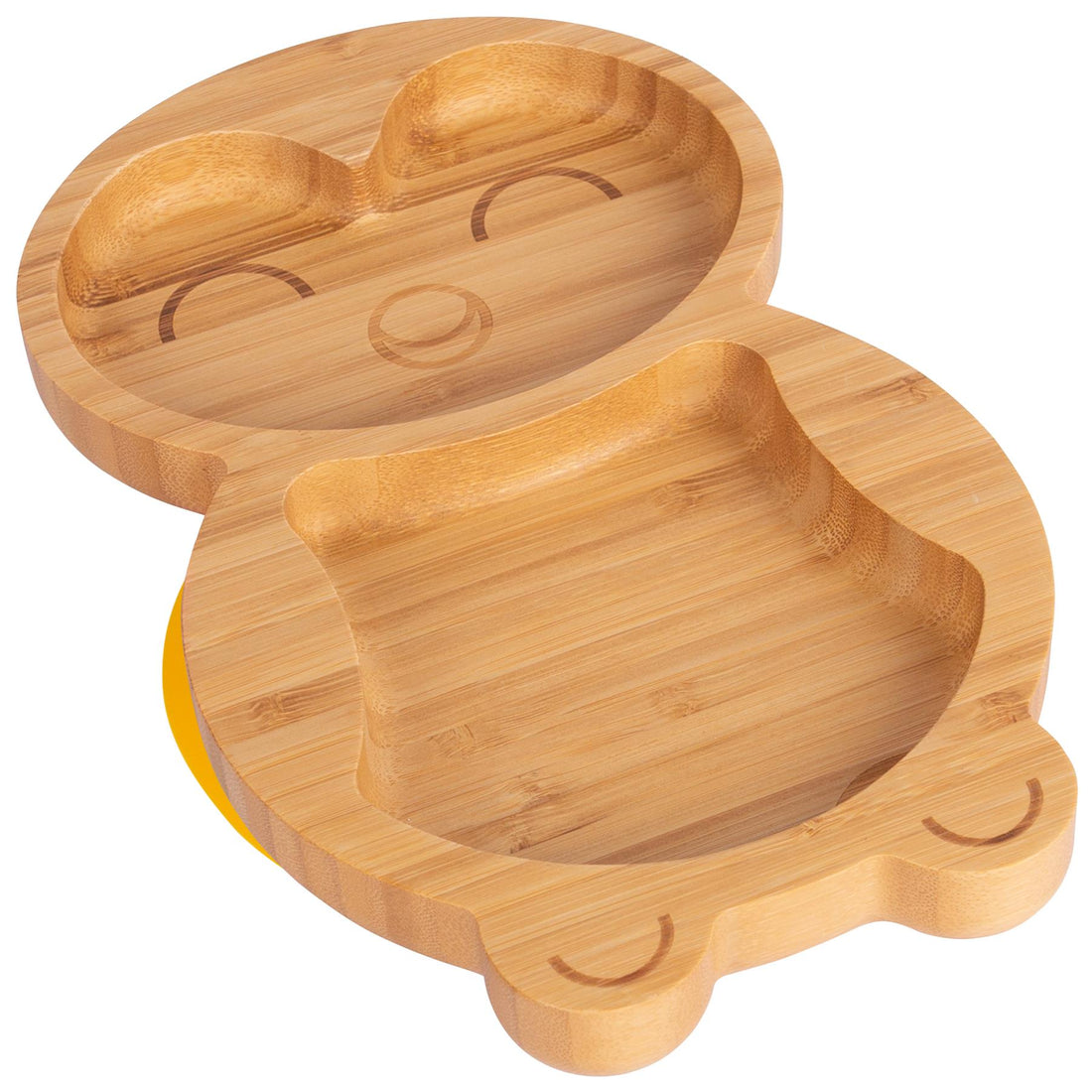 Bamboo Penguin Baby Feeding Plate with Yellow Suction Cup