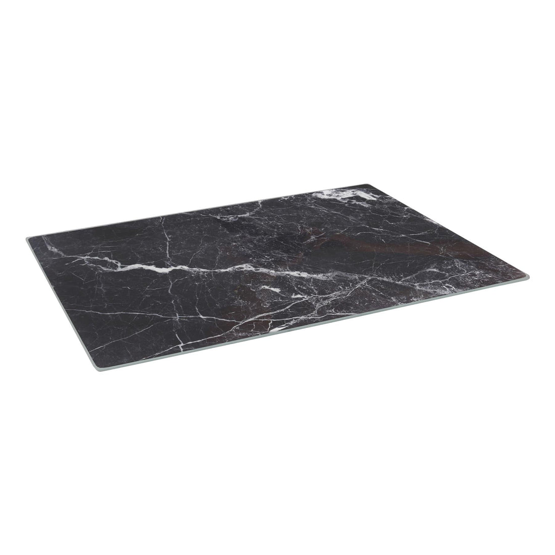 Black Marble-Effect 40cm x 30cm Rectangular Glass Chopping Board