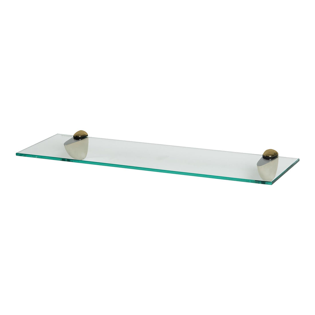 60cm Floating Glass Bathroom Shelf with Gold Brackets