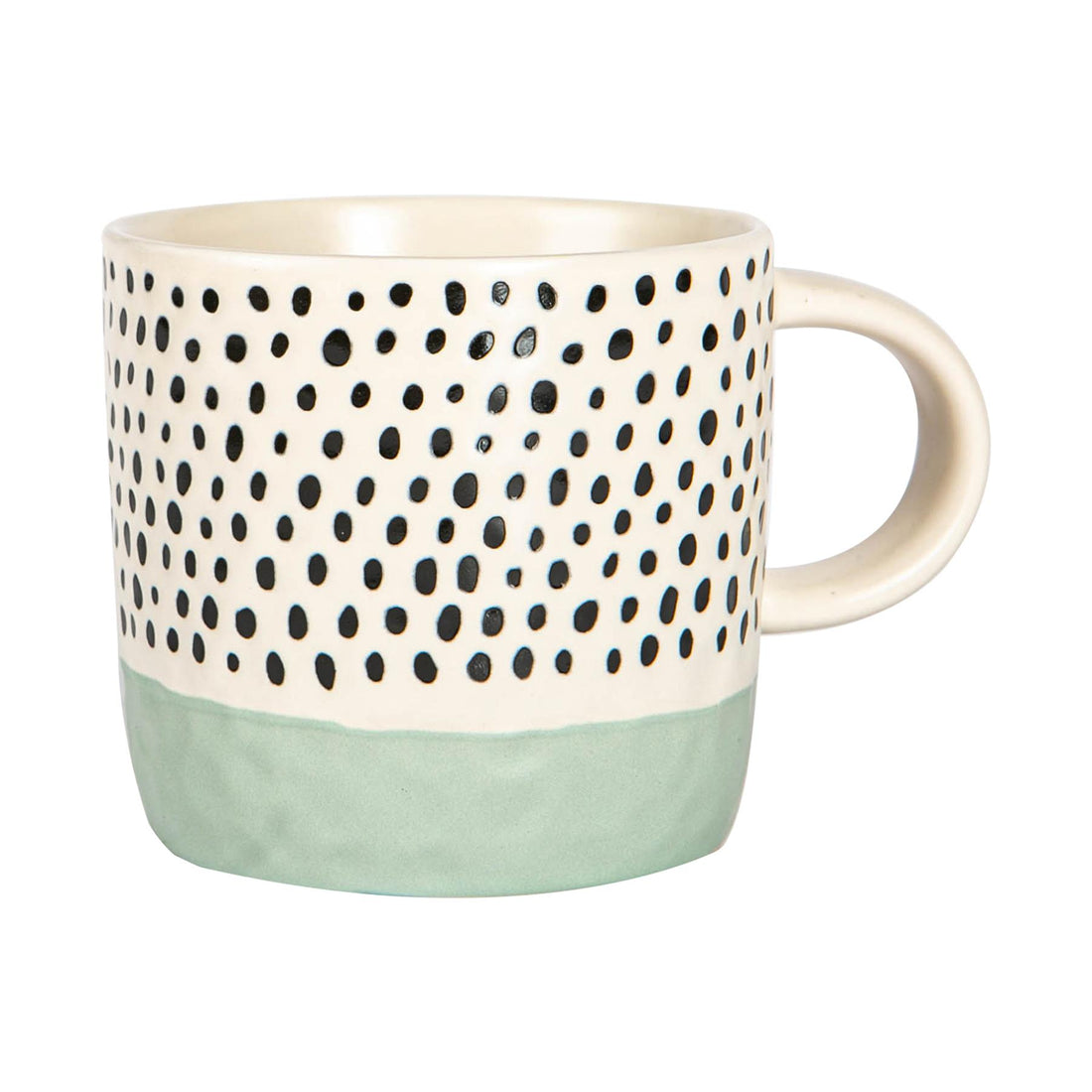 385ml Blue Two-Tone Polka Dot Stoneware Coffee Mug