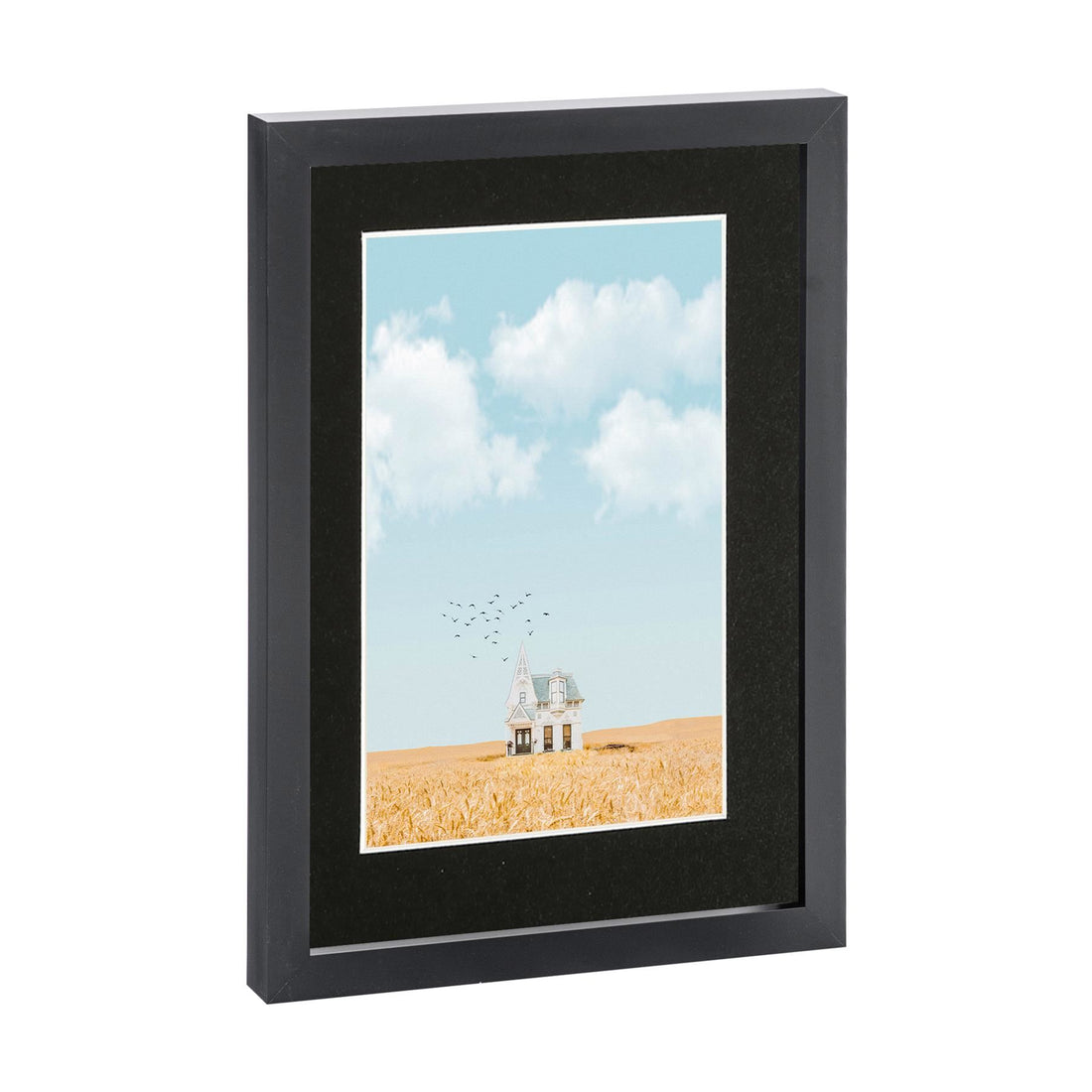 Black A4 (8" x 12") Photo Frame with Black A5 Mount