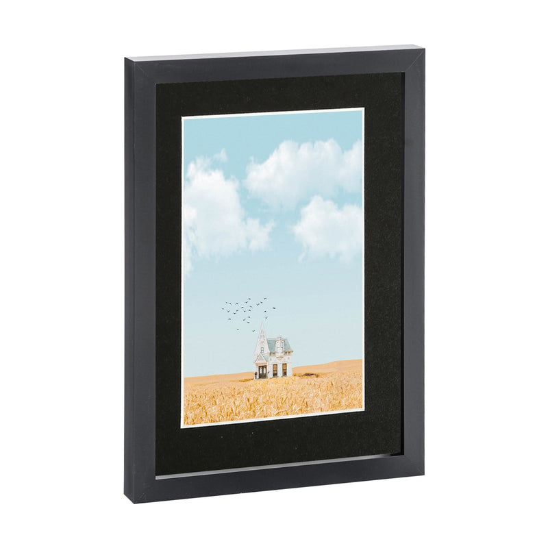 Black A4 (8" x 12") Photo Frame with A5 Mount - By Nicola Spring