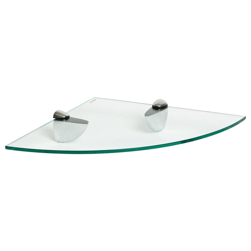 Floating Glass Bathroom Corner Shelf - 30cm - By Harbour Housewares