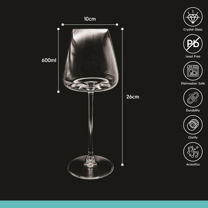 600ml Dulwich Crystal Rosé Wine Glasses - Pack of Six