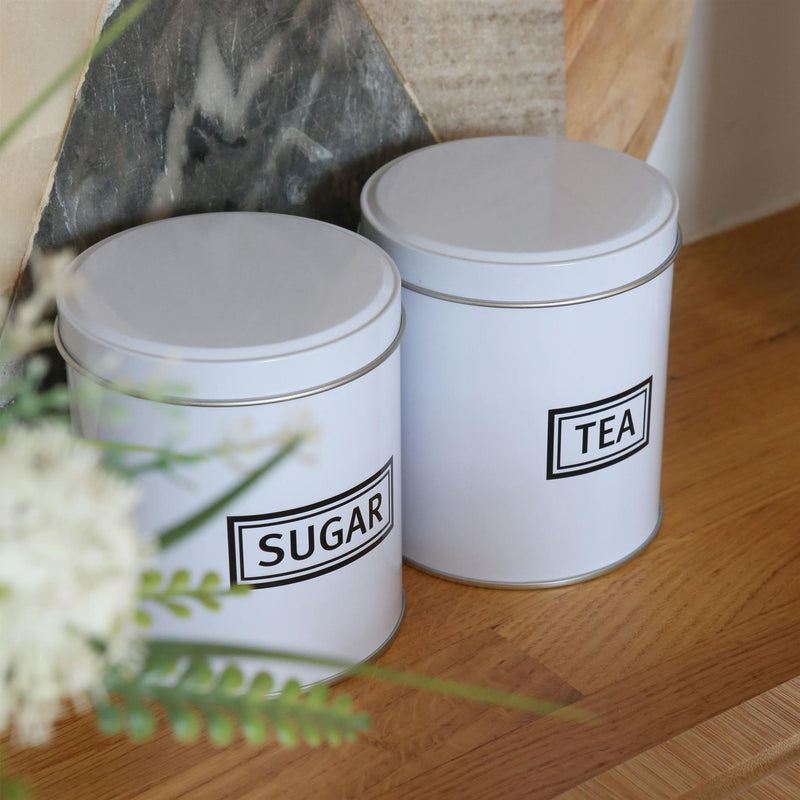 3pc Round Metal Tea Coffee Sugar Canister Set - By Harbour Housewares