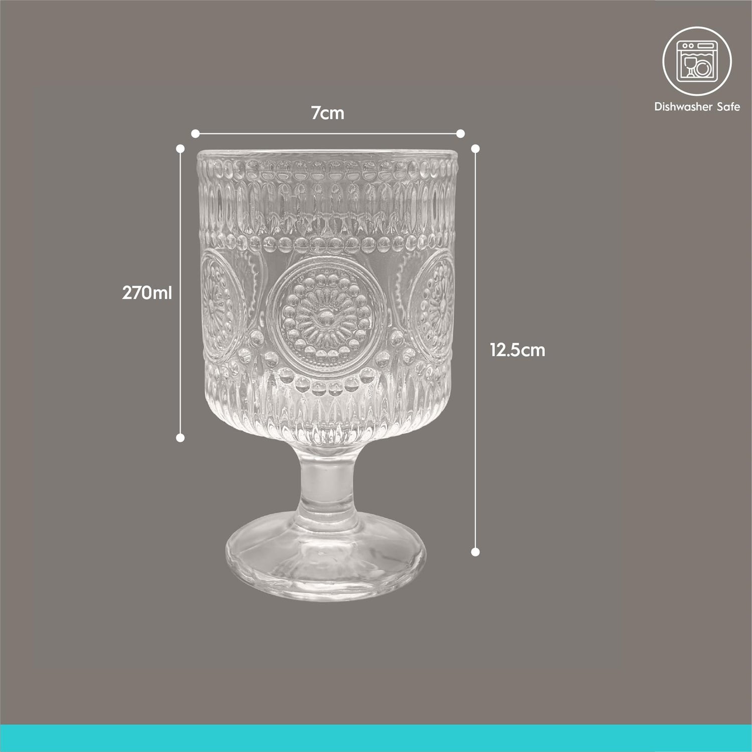 270ml Amore Ribbed Wine Glasses - Pack of 6