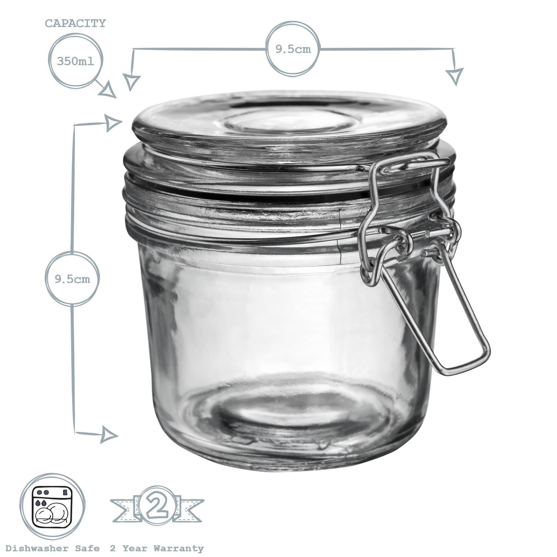 350ml Classic Glass Storage Jars - Pack of 3