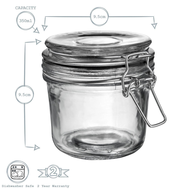 350ml Classic Glass Storage Jars - Pack of 3 - By Argon Tableware