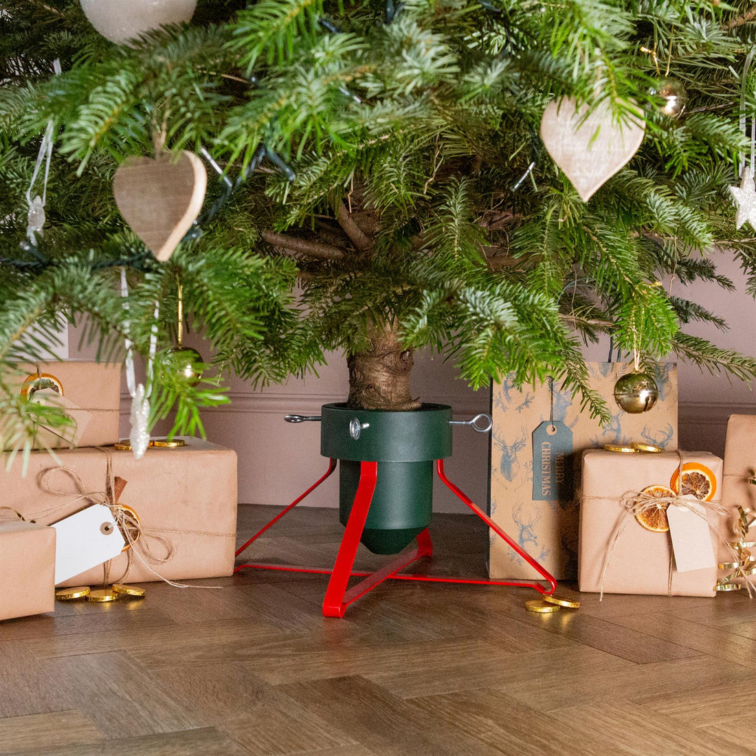 Classic Real Christmas Tree Stand - Green - Fits Trunks up to 3in