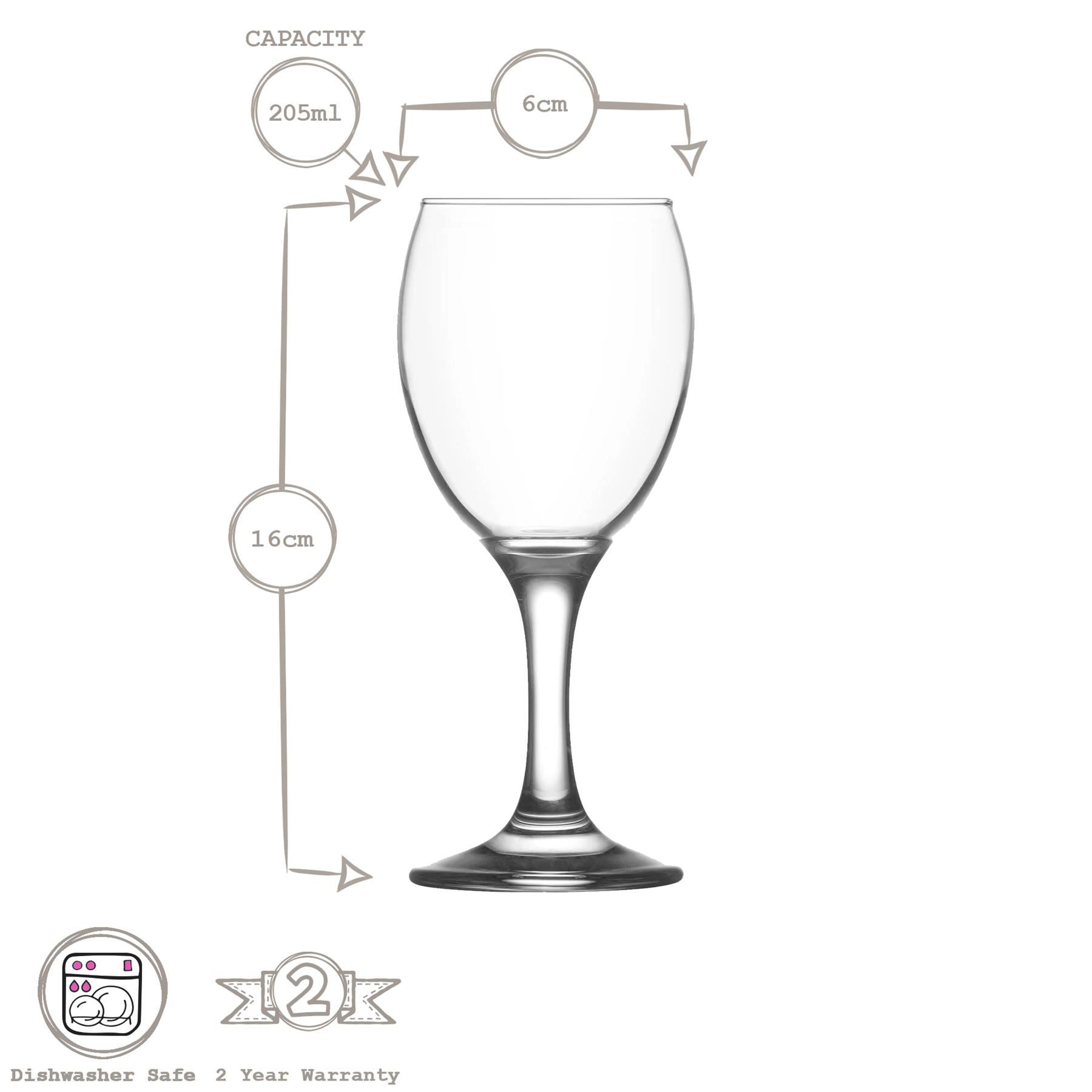 205ml Empire White Wine Glasses - Pack of 6