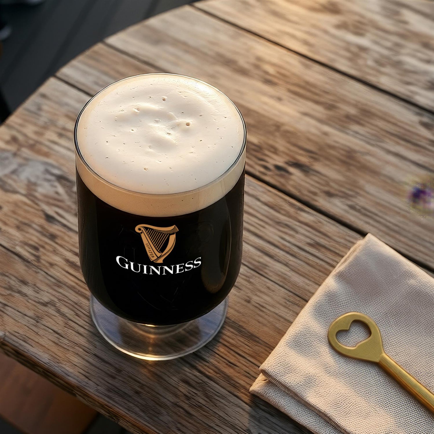 Guinness 2 Piece Embossed Glass Goblet Set