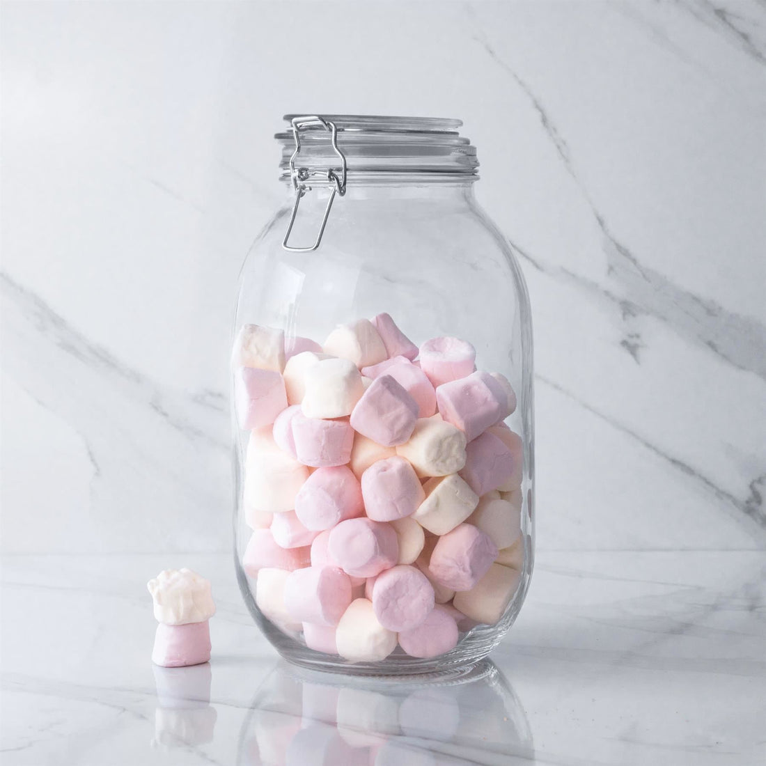 3L Classic Clip-Top Glass Storage Jars with White Seals - Pack of 3
