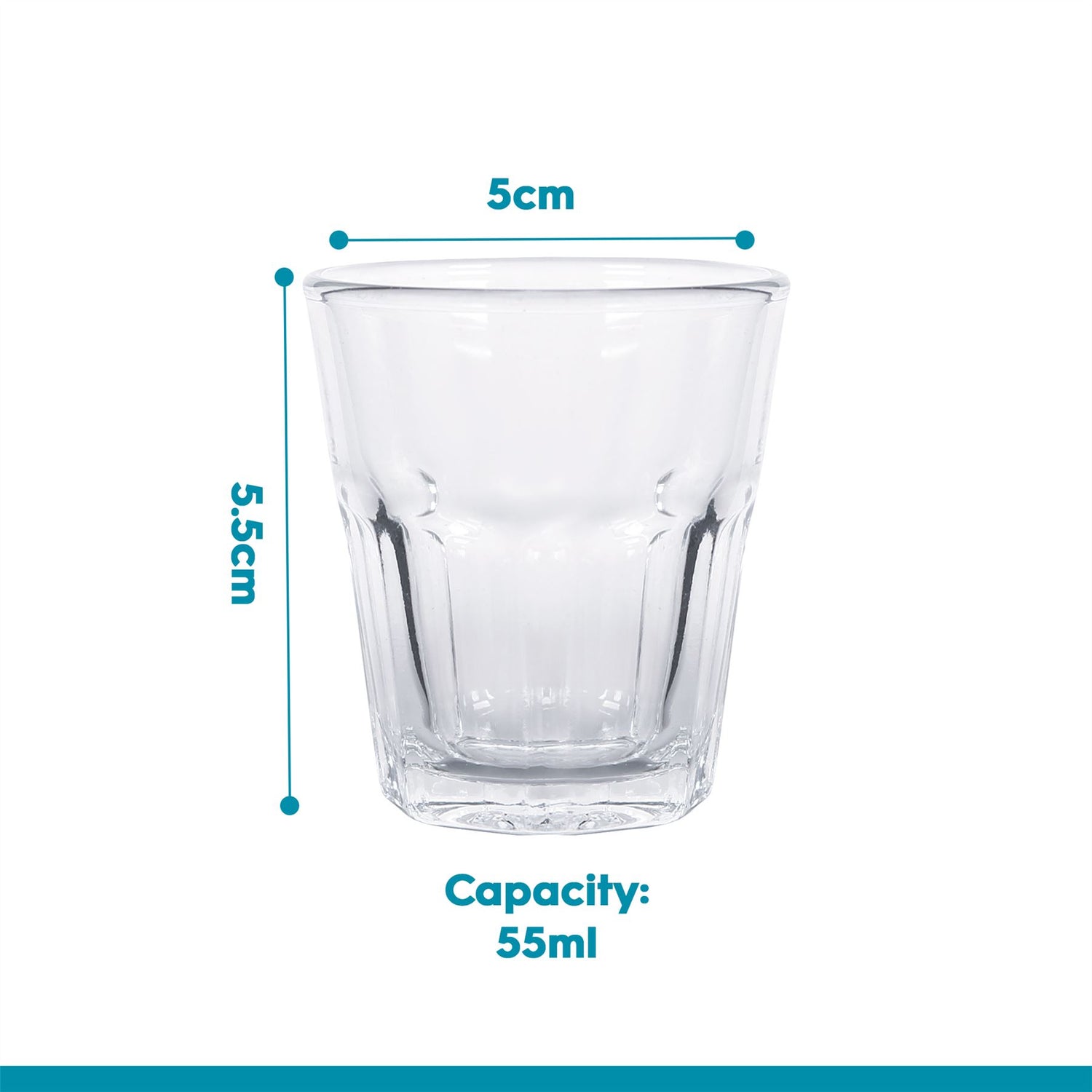 55ml Panelled Shot Glasses - Pack of 6