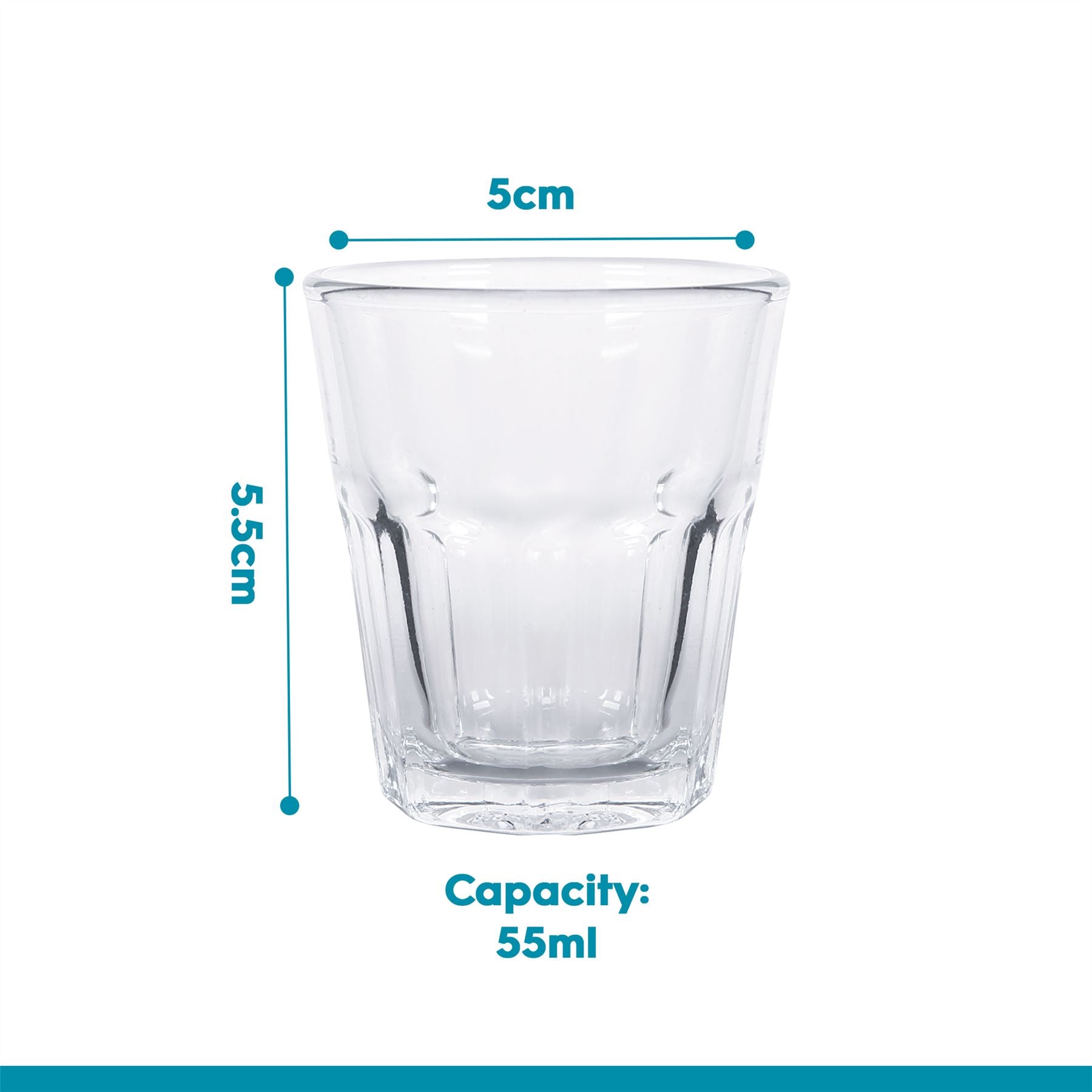 55ml Panelled Shot Glasses - Pack of 6