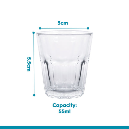 55ml Panelled Shot Glasses - Pack of 6