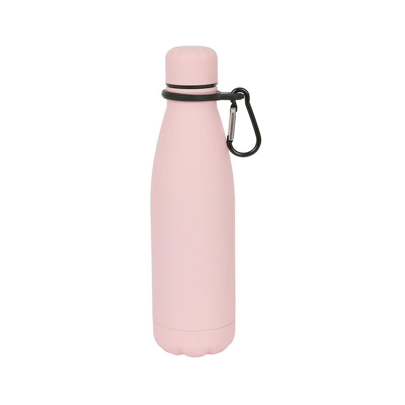 Stainless Steel Water Bottle with Carabiner Clip - 500ml - By Harbour Housewares