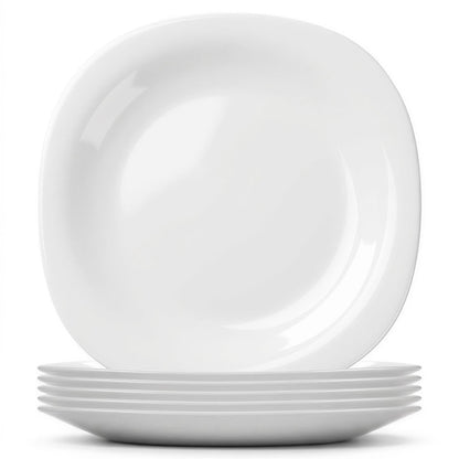 Square Opalware Dinner Plates - 26cm - White - Pack of 6