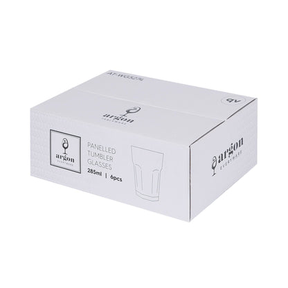 285ml Panelled Glass Tumblers - Pack of 6