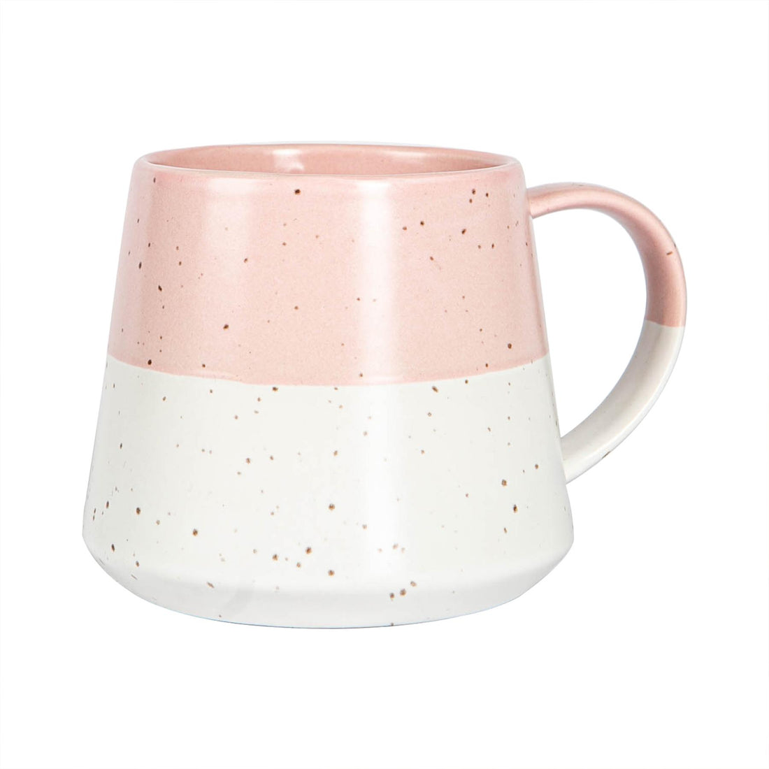 370ml Dusty Pink Two-Tone Flecked Stoneware Belly Mug