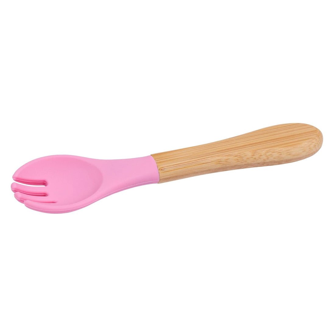 Bamboo Baby Weaning Fork with Pink Silicone Tip