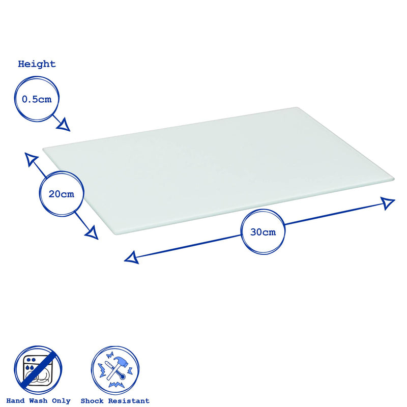 Rectangle Glass Placemats - 30cm x 20cm - Clear - Pack of 6 - By Harbour Housewares