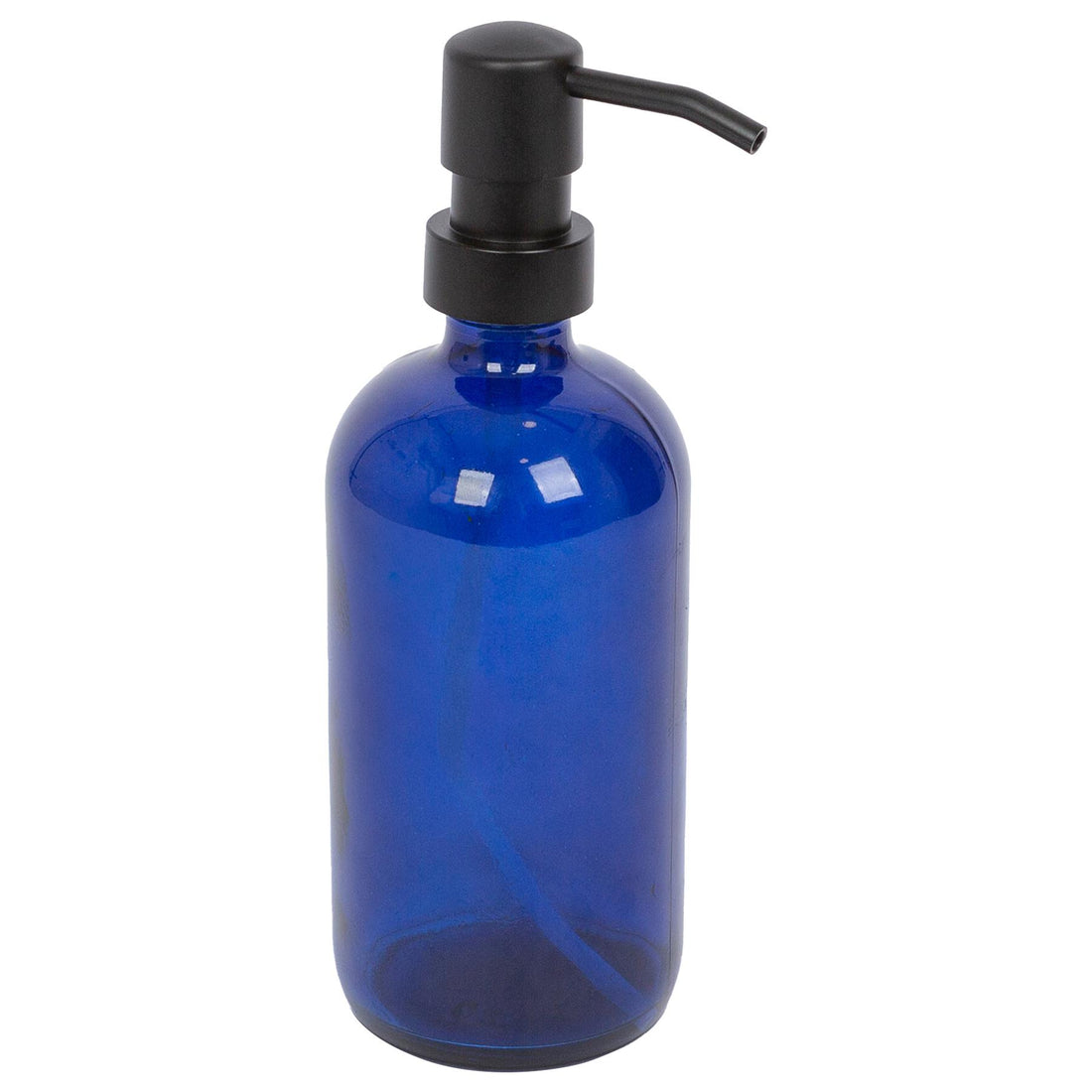 Blue 500ml Glass Soap Dispenser