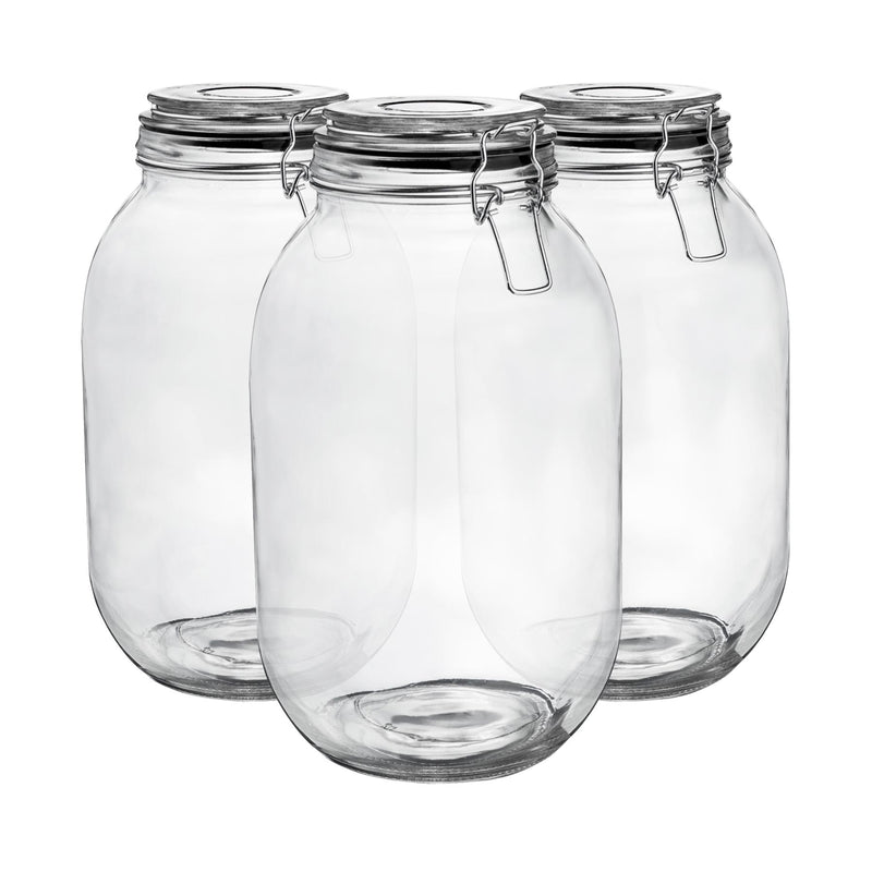 3L Classic Glass Storage Jars - Pack of 3 - By Argon Tableware
