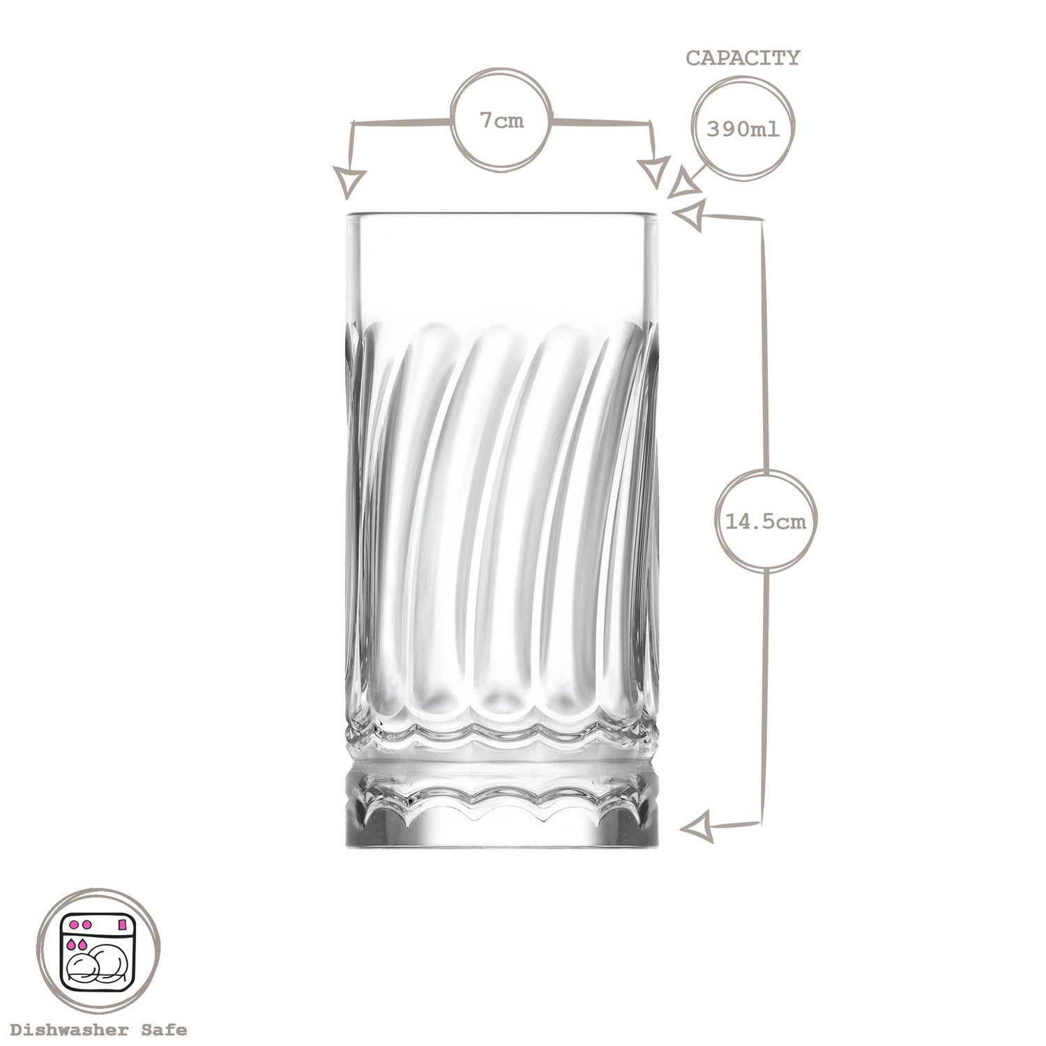 12 Piece Wave Glass Tumbler Set