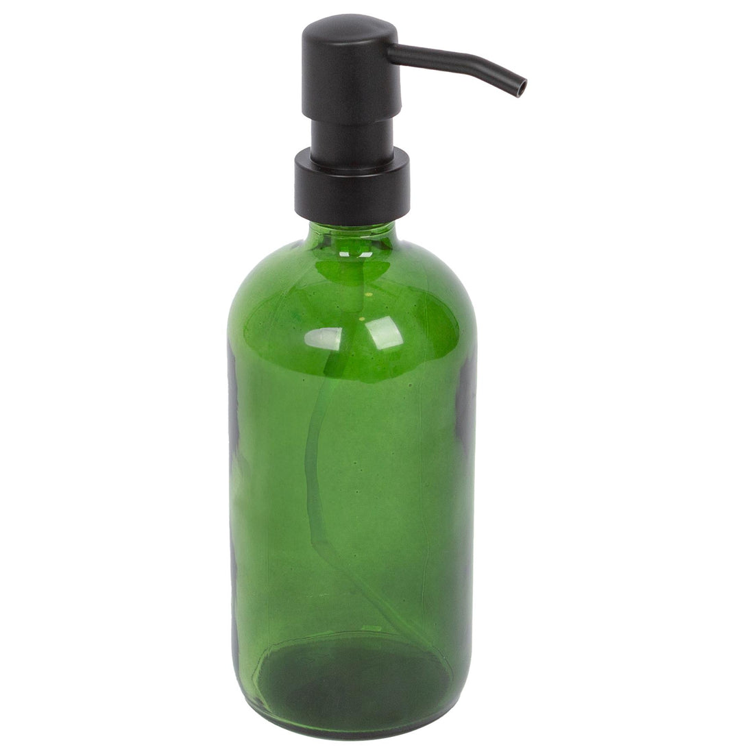 Green 500ml Glass Soap Dispenser