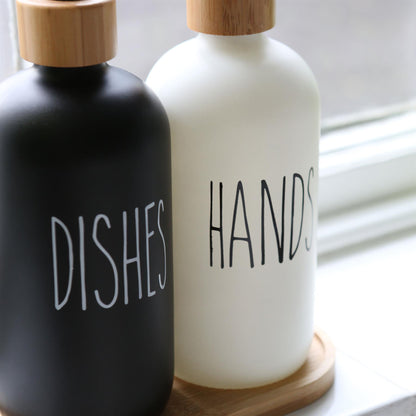 Glass Dish Soap Dispenser - 500ml - Black