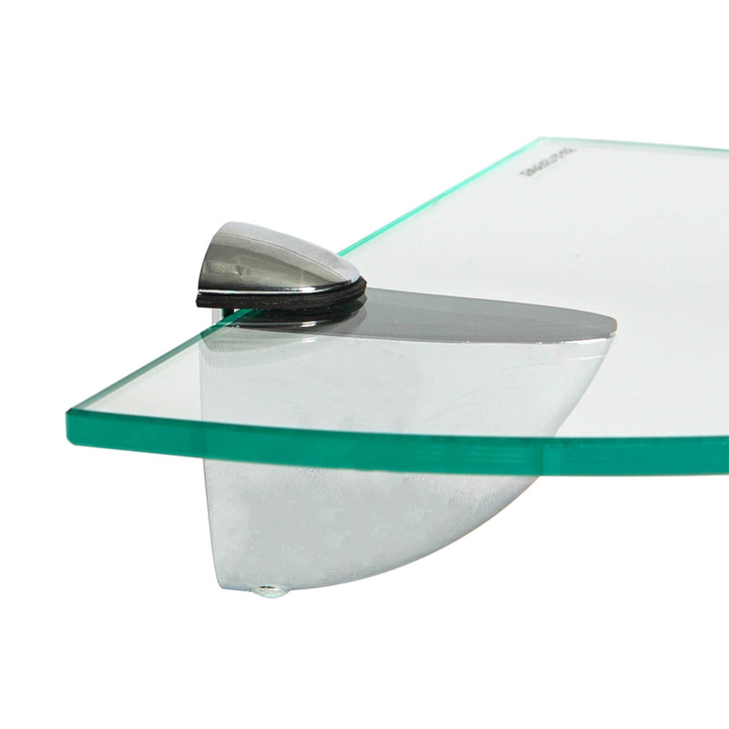 Floating Glass Bathroom Corner Shelf - 30cm - By Harbour Housewares