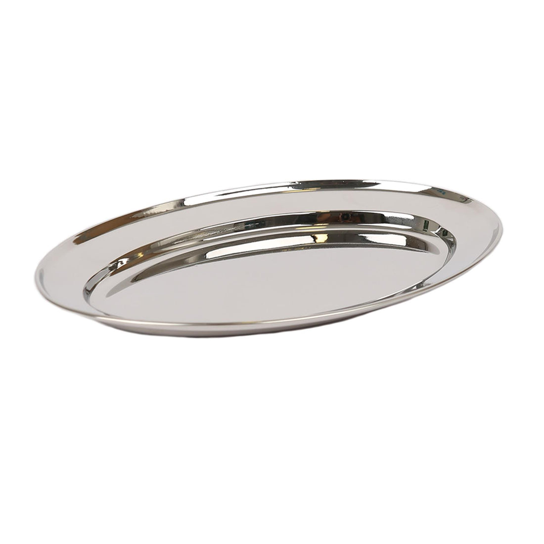 25cm x 17cm Oval Stainless Steel Serving Platter - By Argon Tableware