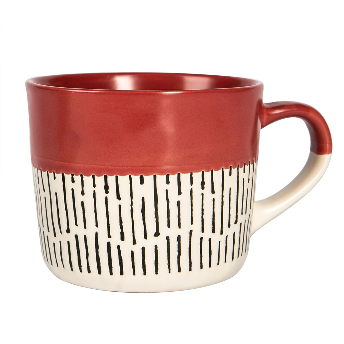450ml Red Two-Tone Dash Stoneware Coffee Mug