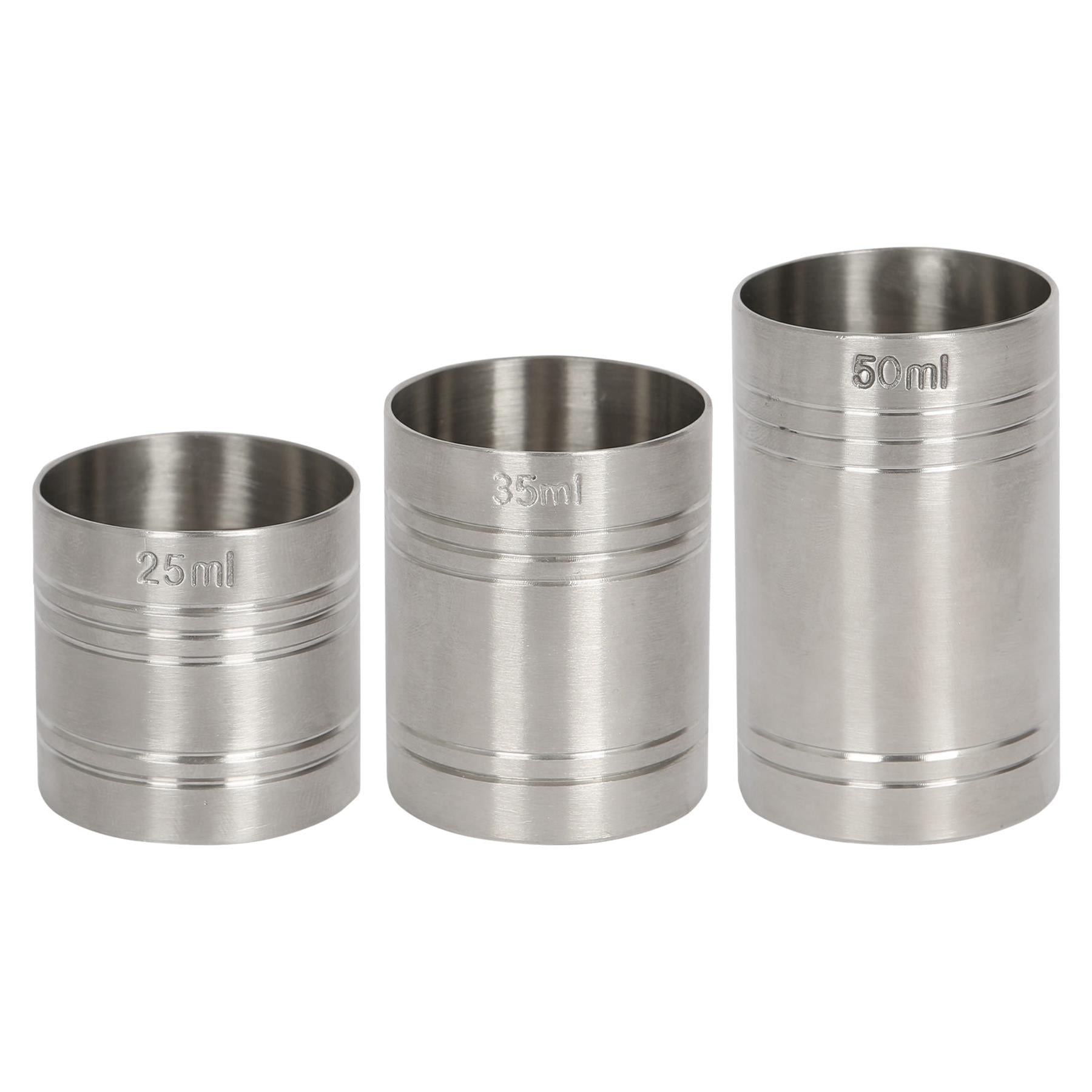 3pc Stainless Steel Thimble Measure Set - 25/35/50ml - By Rink Drink