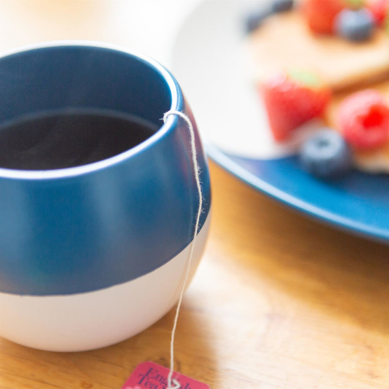 340ml Colour Block Sphere Stoneware Mugs - Navy - Pack of 4 - By Nicola Spring