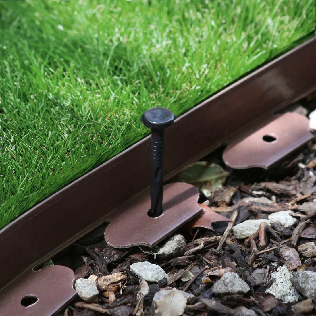 Brown 10m x 4cm Flexible Plastic Lawn &amp; Path Edging