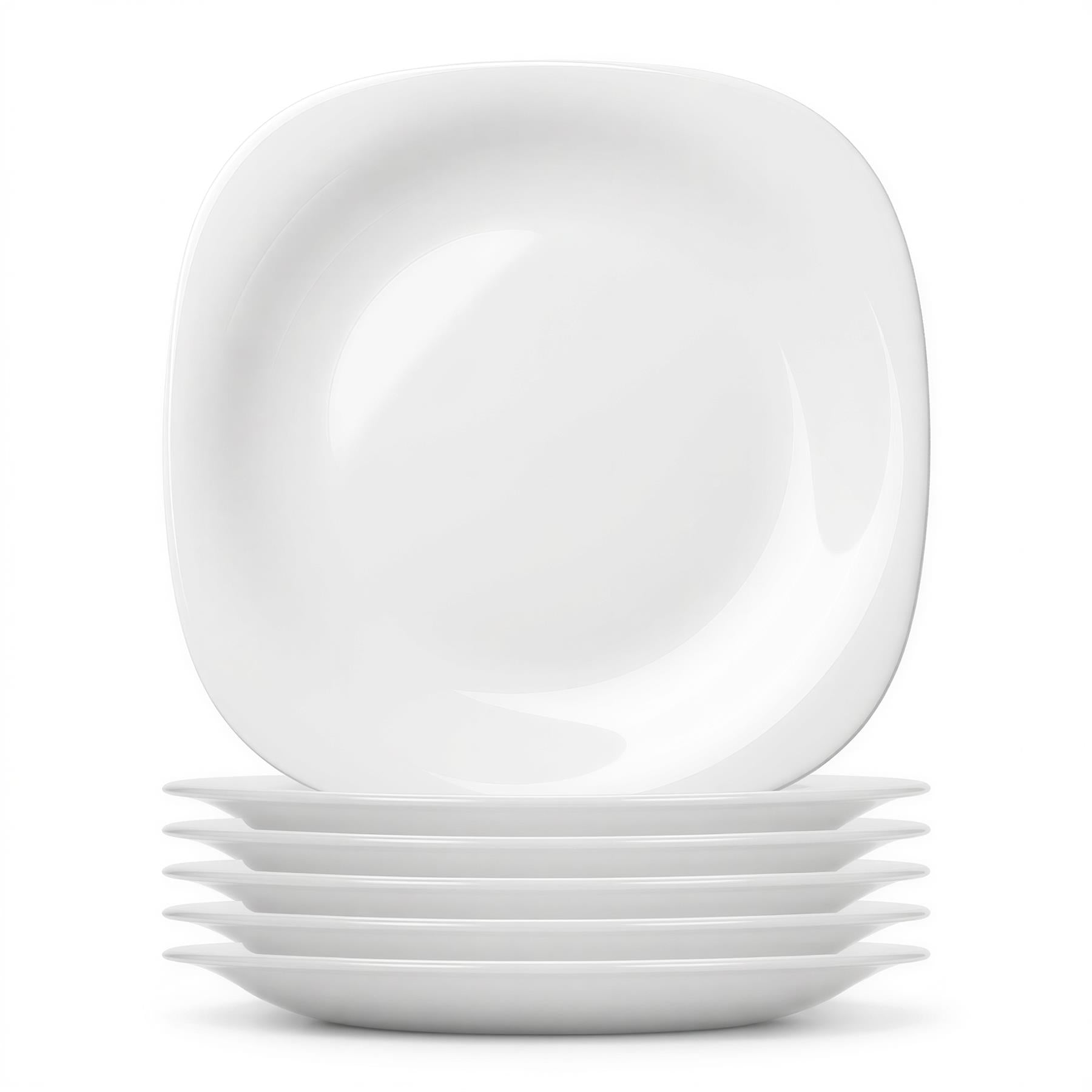 Square Opalware Dessert Plates - 20cm - White - Pack of 6