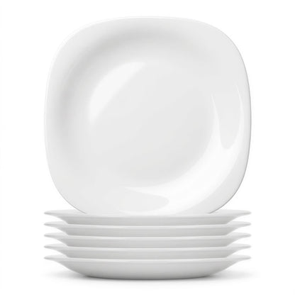 Square Opalware Dessert Plates - 20cm - White - Pack of 6