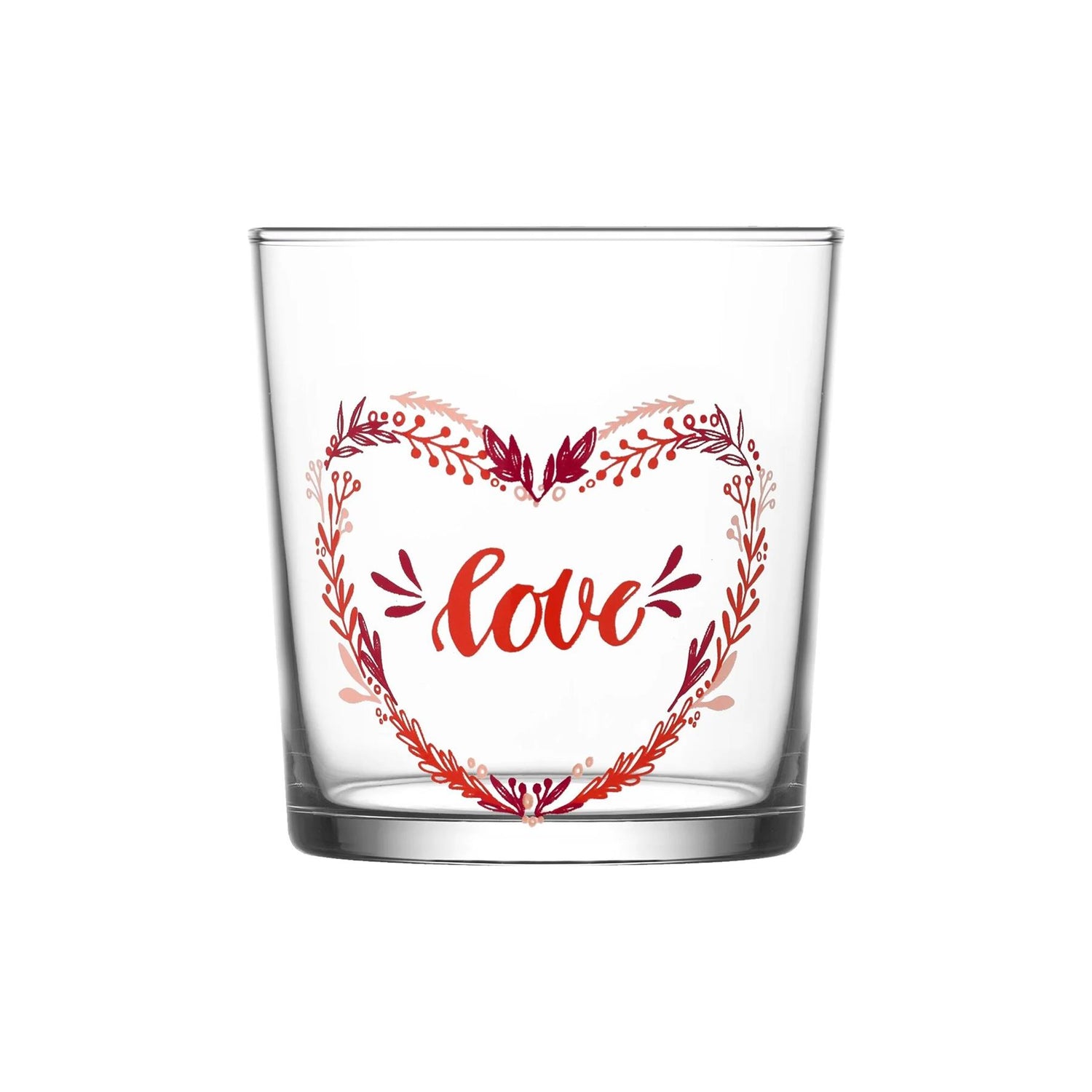 Red Valentines 345ml Bodega Glass Tumblers - Pack of 6