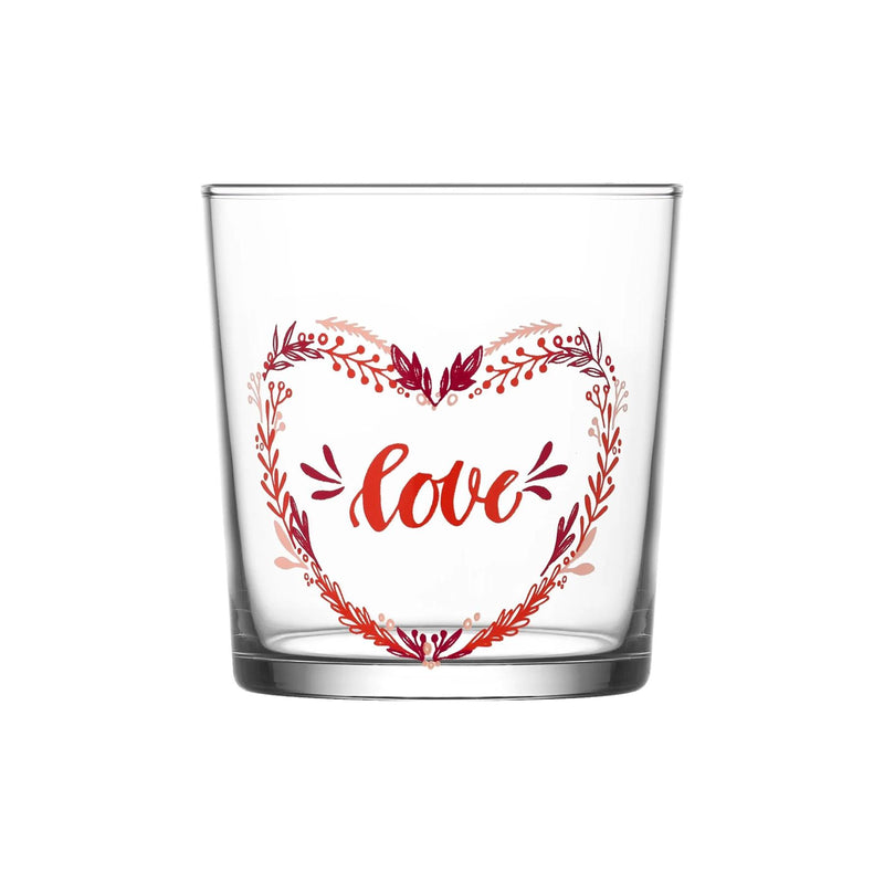 Red Valentines 345ml Bodega Glass Tumblers - Pack of 6 - By LAV
