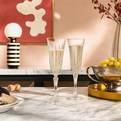 210ml Timeless Crystal Glass Champagne Flutes - Pack of 6