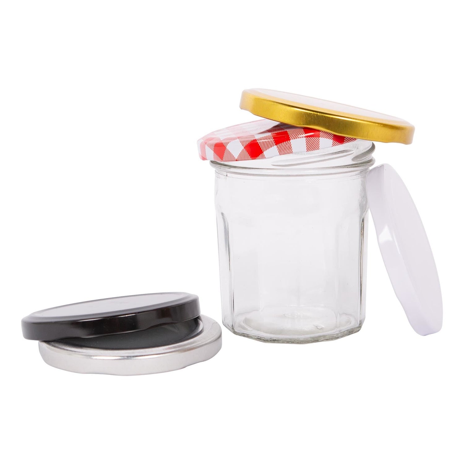 250ml Glass Jam Jars with Lids - Pack of 6