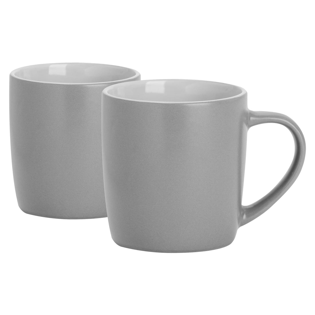 Grey 350ml Matte Stoneware Coffee Mugs - Pack of 2