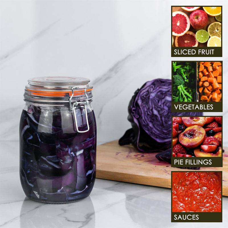 1L Classic Glass Storage Jars - Pack of 3 - By Argon Tableware
