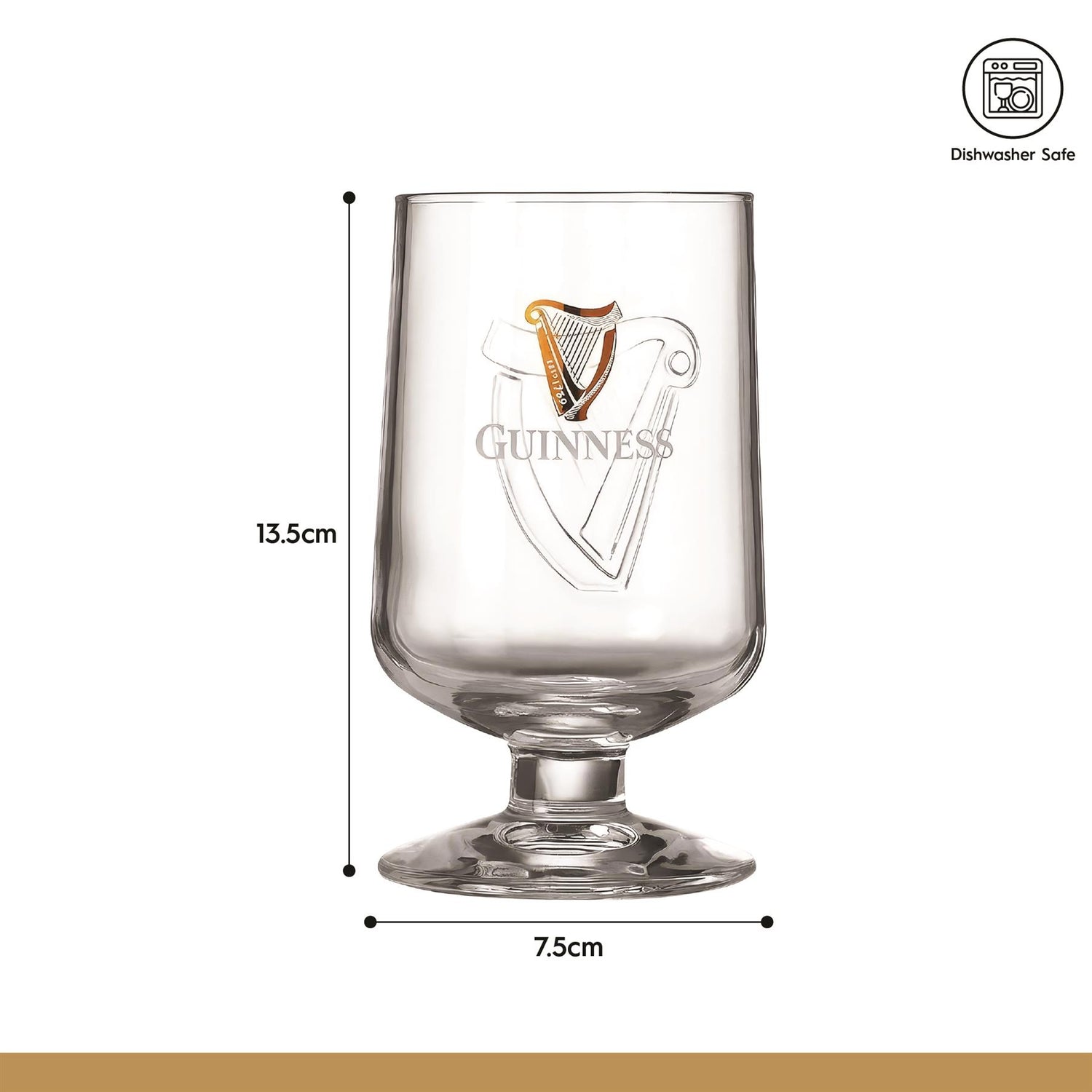 Guinness 2 Piece Embossed Glass Goblet Set