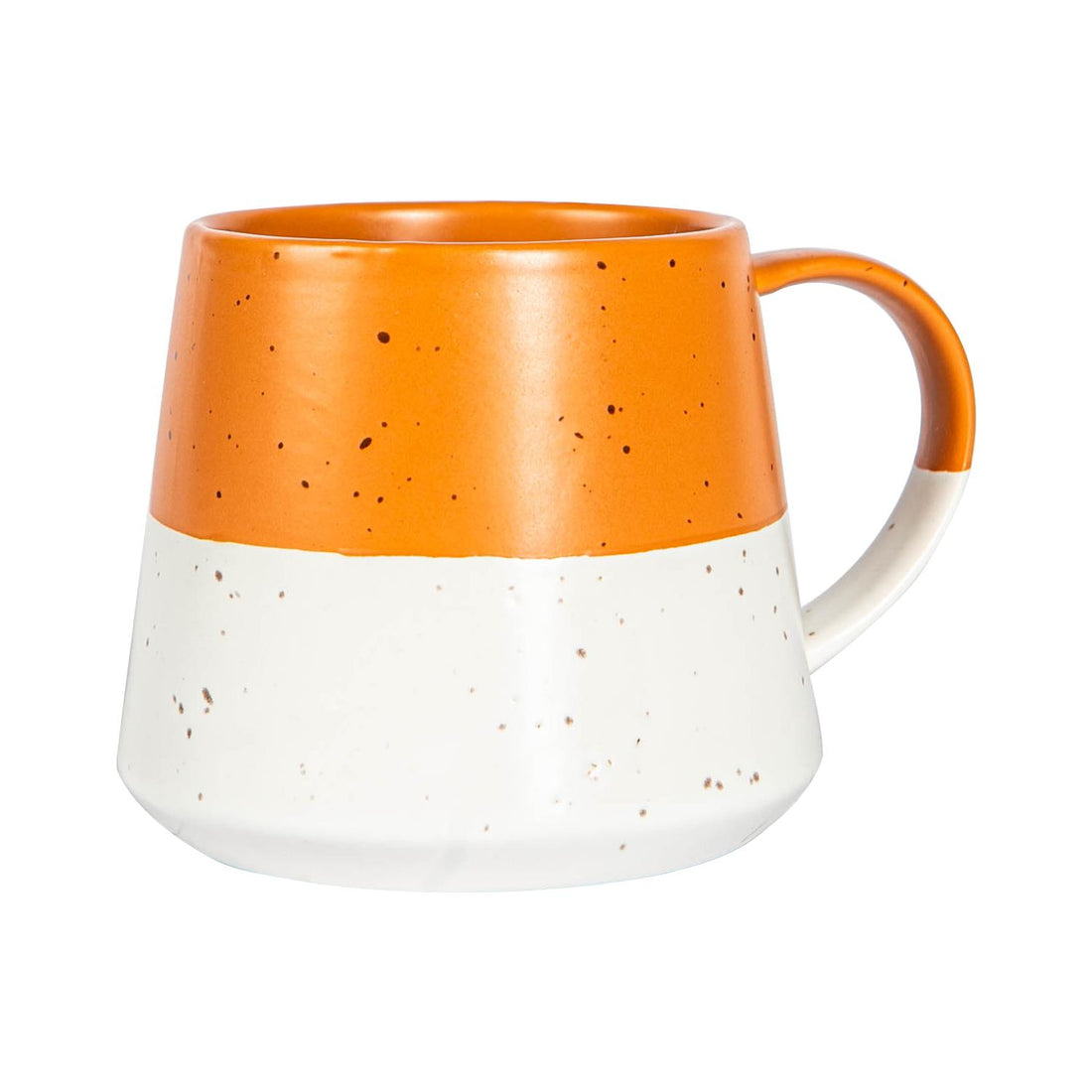 370ml Burnt Orange Two-Tone Flecked Stoneware Belly Mug