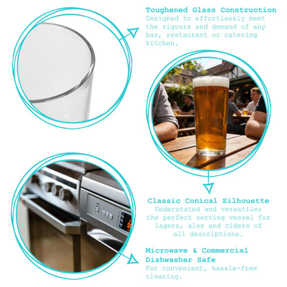 510ml (17oz) Southwark Glass Beer Mugs - Pack of 24