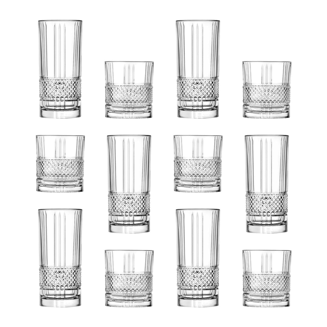 12 Piece Brillante Glassware Set